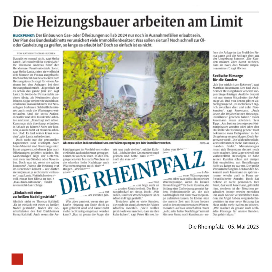 Auschnitt eines Zeitungsartikels der Rheinpfalz