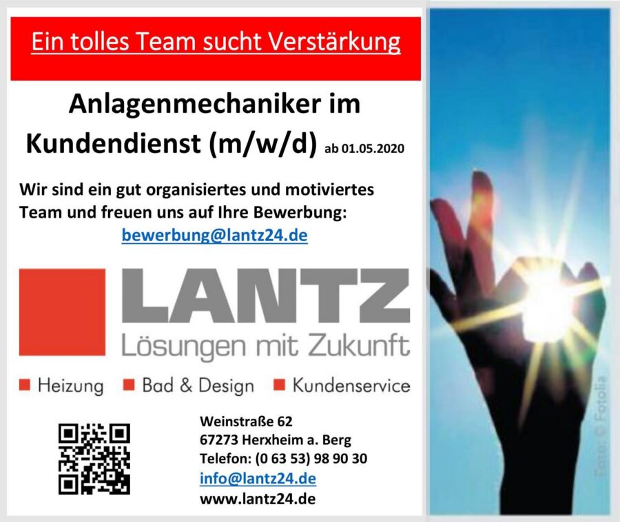 Stellenanzeige der Firma Andreas Lantz.