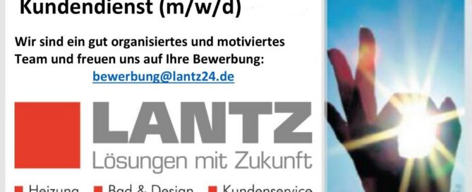 Stellenanzeige der Firma Andreas Lantz.