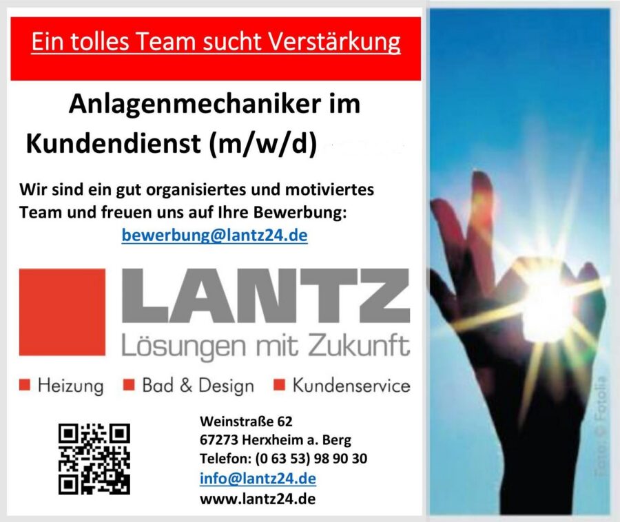 Stellenanzeige der Firma Andreas Lantz.