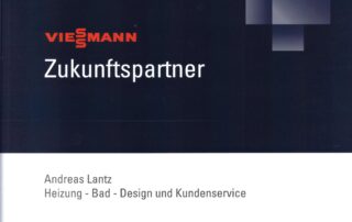 Screenshot einer Urkunde der Firma Andreas Lantz als Viessmann Zukunftspartner.