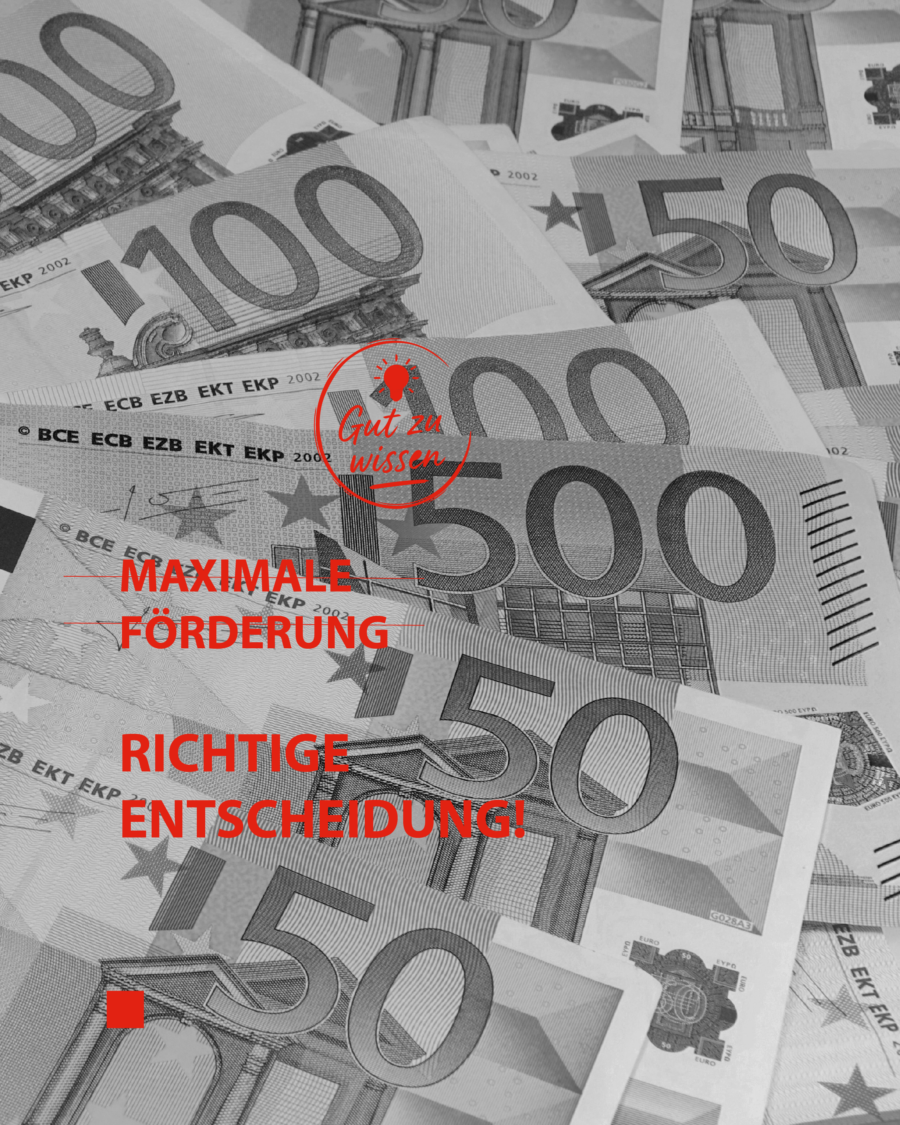 Fördergelder. Geldscheine liegen übereinander.
