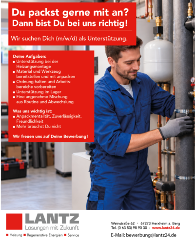Lantz – Helfer für die Heizungsmontage Lantz - Helfer für die Heizungsmontage